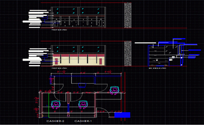 Bank Cash Counter Detailed Dwg Cad Drawing File Download Now Cadbull